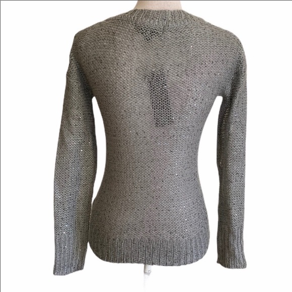 Pink Rose Gray Sequin Open-knit Sweater XS NWT - Picture 7 of 7